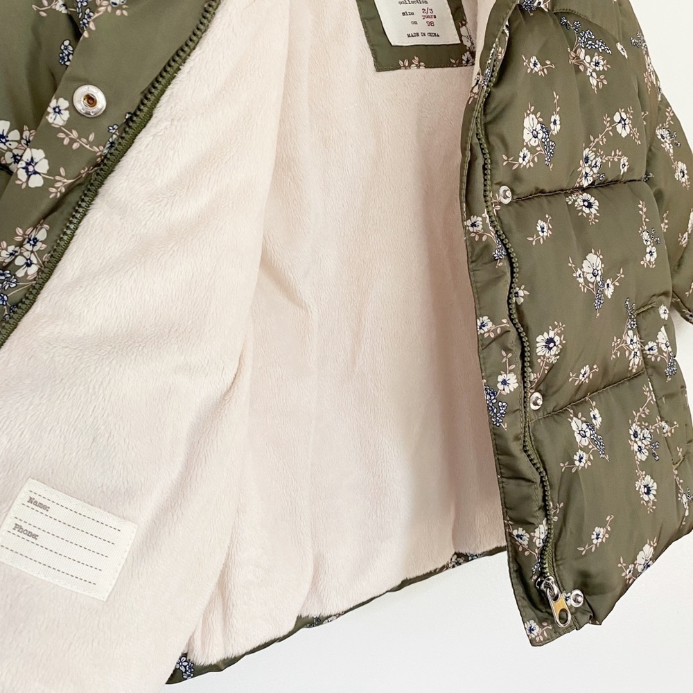 Zara Baby Green Floral Puffer - Picture 7 of 10